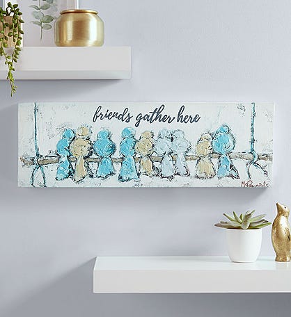 Friends Gather Here Canvas Wall Art